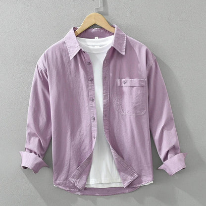 Relaxed fit men's long-sleeve shirt, a classic button-down for versatile casual wear.