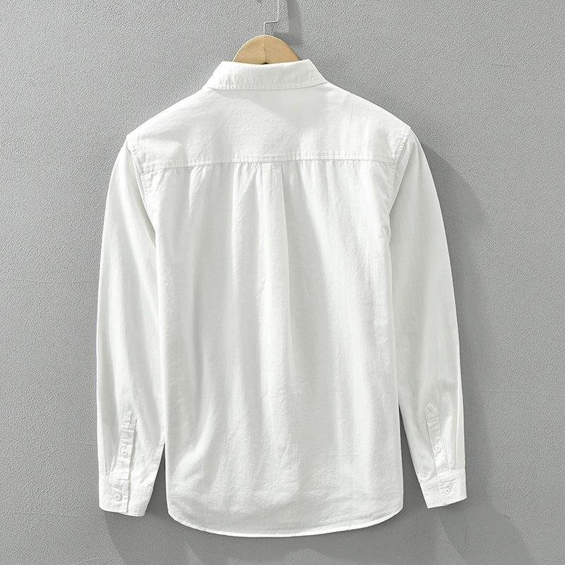 Versatile men's long-sleeve button-down shirt, offering relaxed fit and classic style.