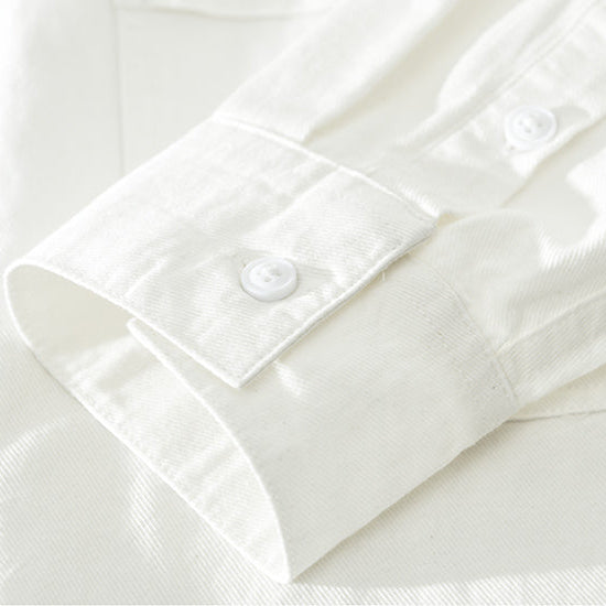 Men's fashion essential: a versatile long-sleeve button-down shirt for all seasons.