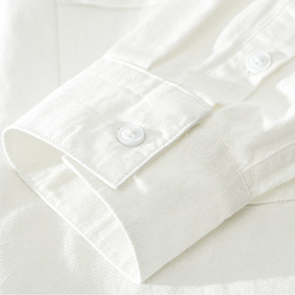Men's fashion essential: a versatile long-sleeve button-down shirt for all seasons.