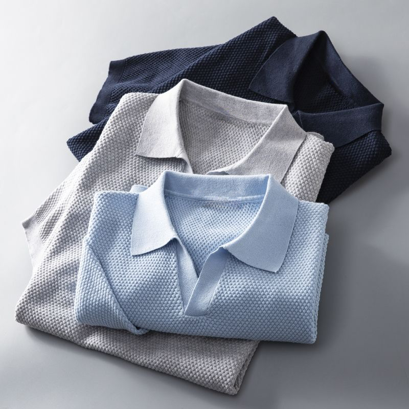 Men's versatile polo shirt, a new arrival for smart casual everyday comfort. Perfect short sleeve summer fashion.