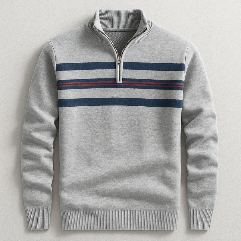 Comfortable men's tailored fit long sleeve quarter-zip pullover for everyday casual wear.