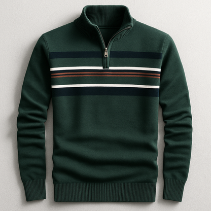 Stylish men's quarter-zip pullover. Perfect for smart casual occasions & layering in fall fashion.