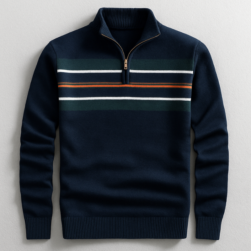 Men's quarter-zip pullover, a warm & comfortable layering top designed for winter fashion.
