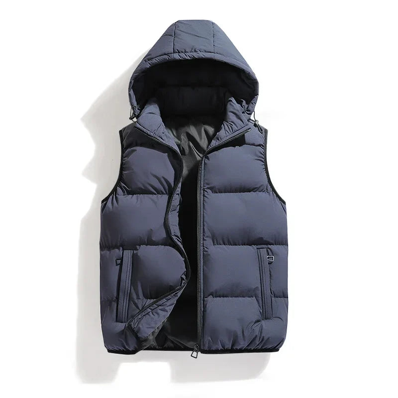 Stylish men's quilted utility vest, a casual zip-up sleeveless jacket for modern mens fashion and comfortable layering.