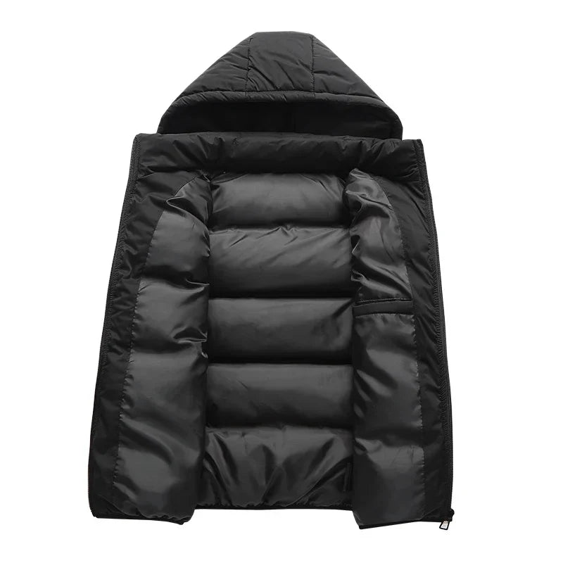 Essential men's layering piece: a warm, zip-up quilted utility vest. Ideal for transitional weather & versatile outerwear.