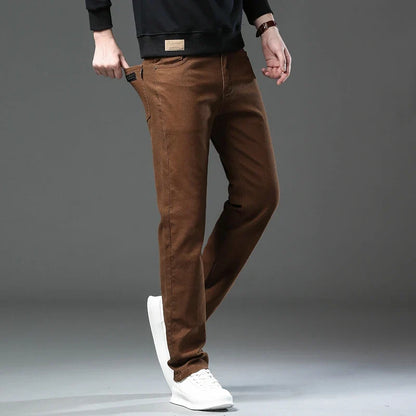 Black men's regular fit comfort pants, smart casual and versatile for any occasion.