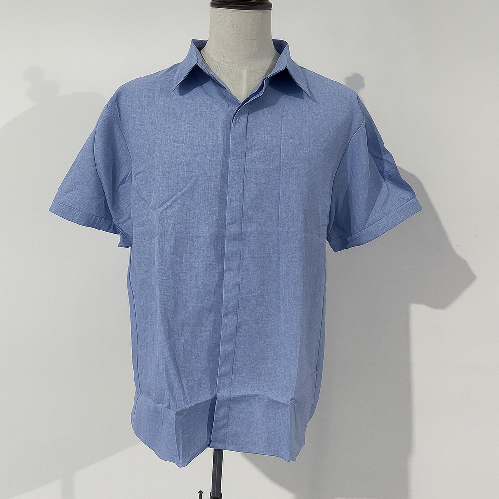 Premium men's comfortable short-sleeve collared shirt, ideal for smart casual summer style.