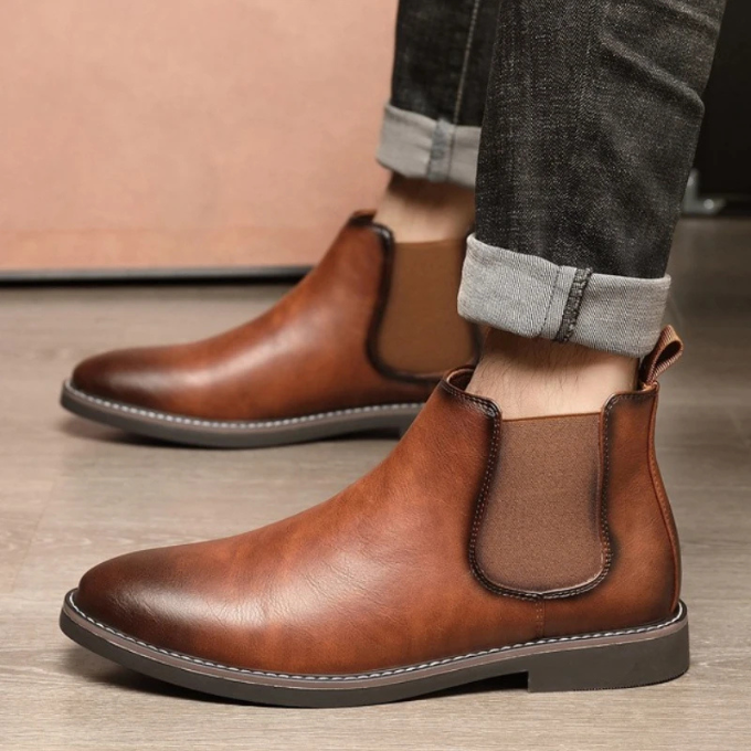 Men's versatile footwear: slip-on Chelsea boots for easy, stylish urban fashion.