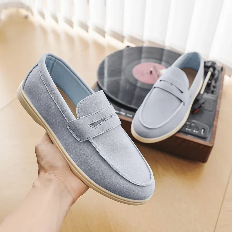 Elegant men's dress shoes: slip-on loafers offering supreme comfort for professional settings.