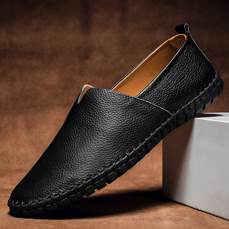 Comfortable blue men's slip-on loafers for versatile fashion & everyday wear.