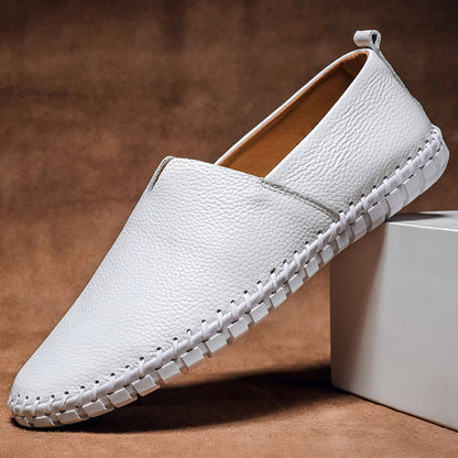 Sleek black men's dress loafers, ideal for sophisticated versatile style.