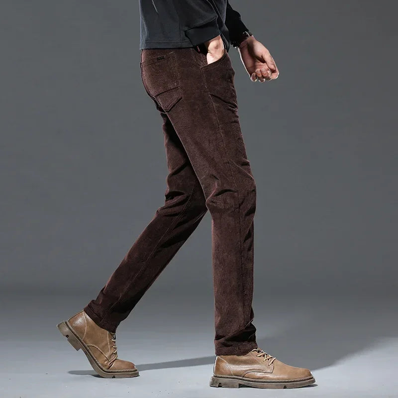 Modern fit men's straight leg trousers, offering comfort & versatile style for everyday wear.