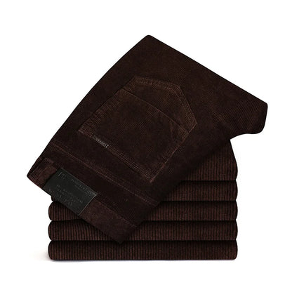 Modern men's straight fit trousers, a versatile choice for contemporary casual & work pants.