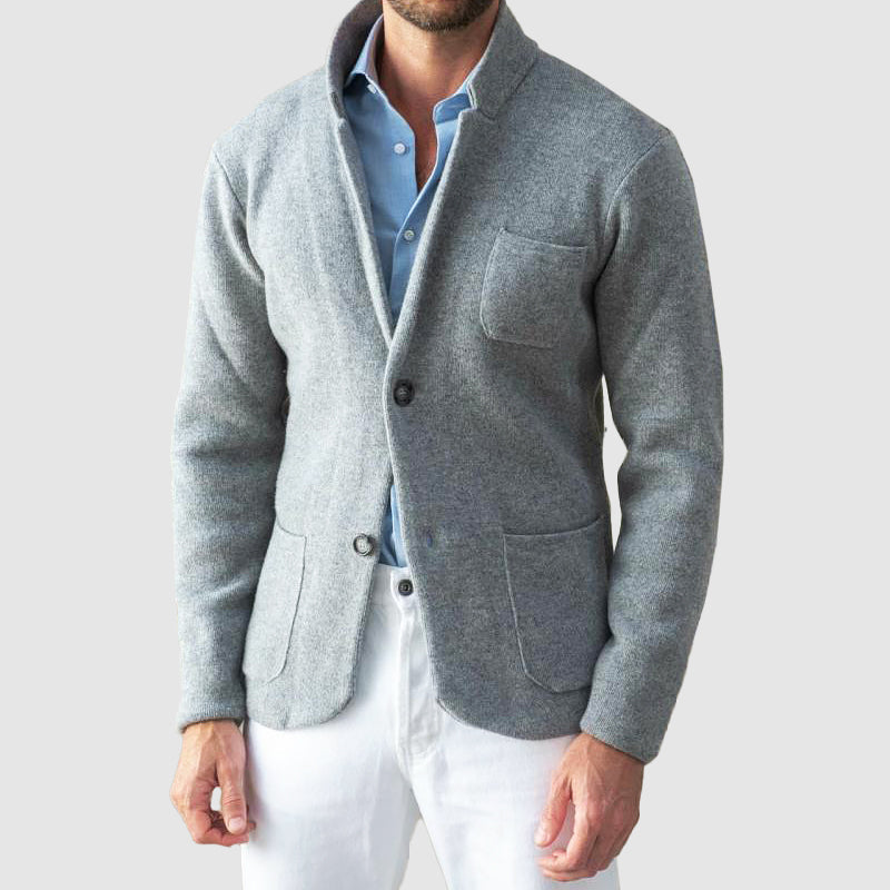 Men's versatile tailored blazer jacket with modern patch pockets, perfect for smart casual & everyday style.