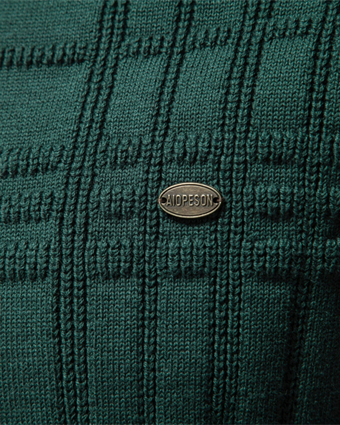 Men's crew neck sweater with a unique textured knit, adding depth to any outfit.