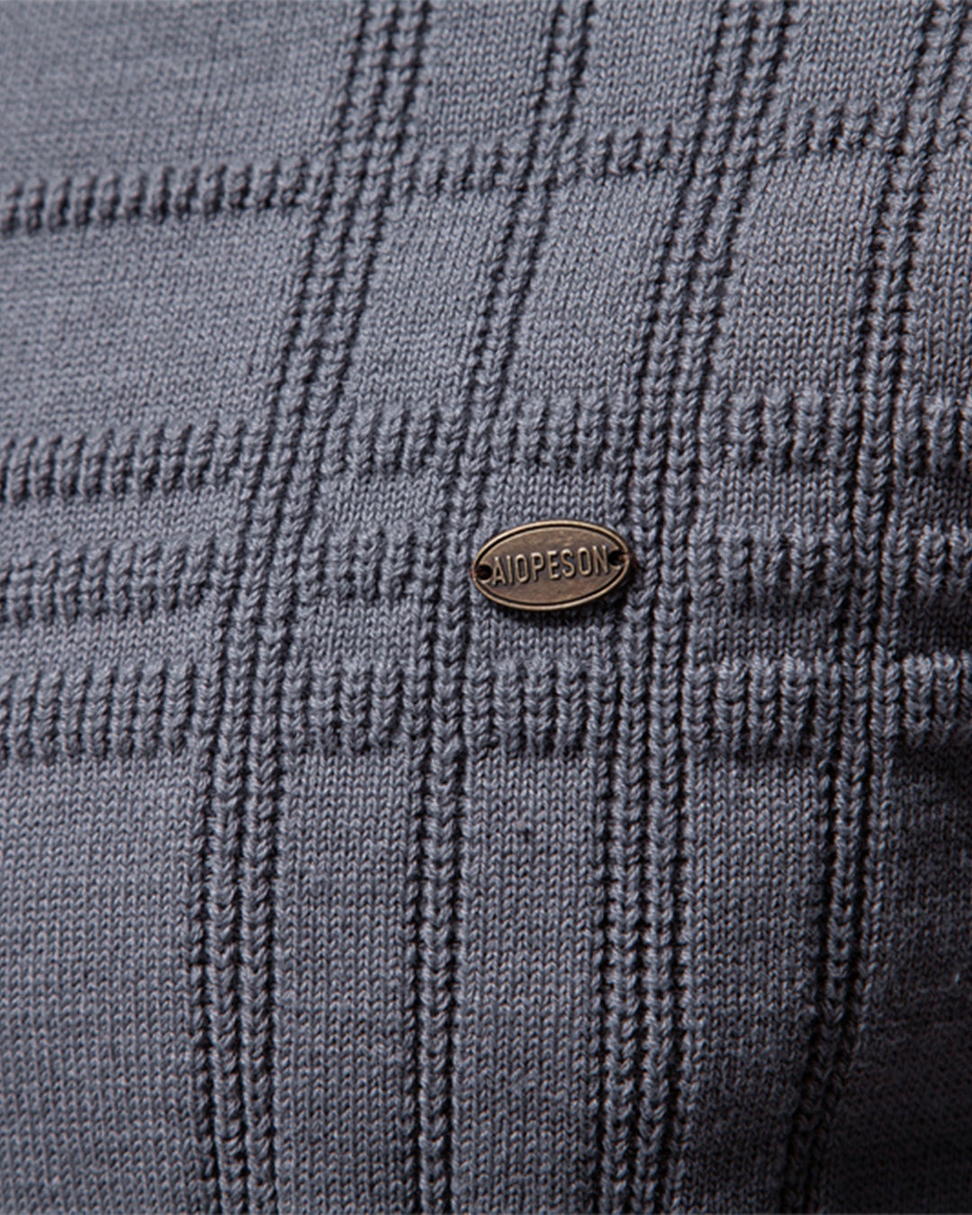 Fall fashion essential: men's versatile textured crew neck sweater, warmth and style combined.