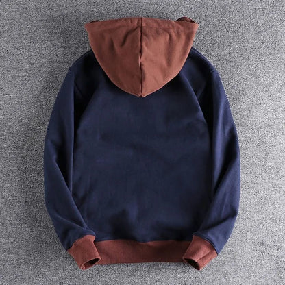 Comfortable men's quarter-zip pullover hoodie. Ideal hooded sweatshirt for everyday casual and urban apparel.