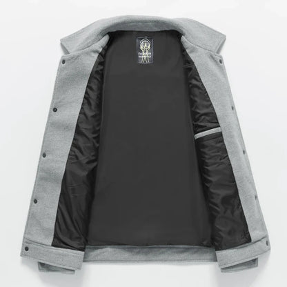 Contemporary men's urban jacket, designed for modern everyday style & comfort. Versatile spring/fall outerwear, lightweight.