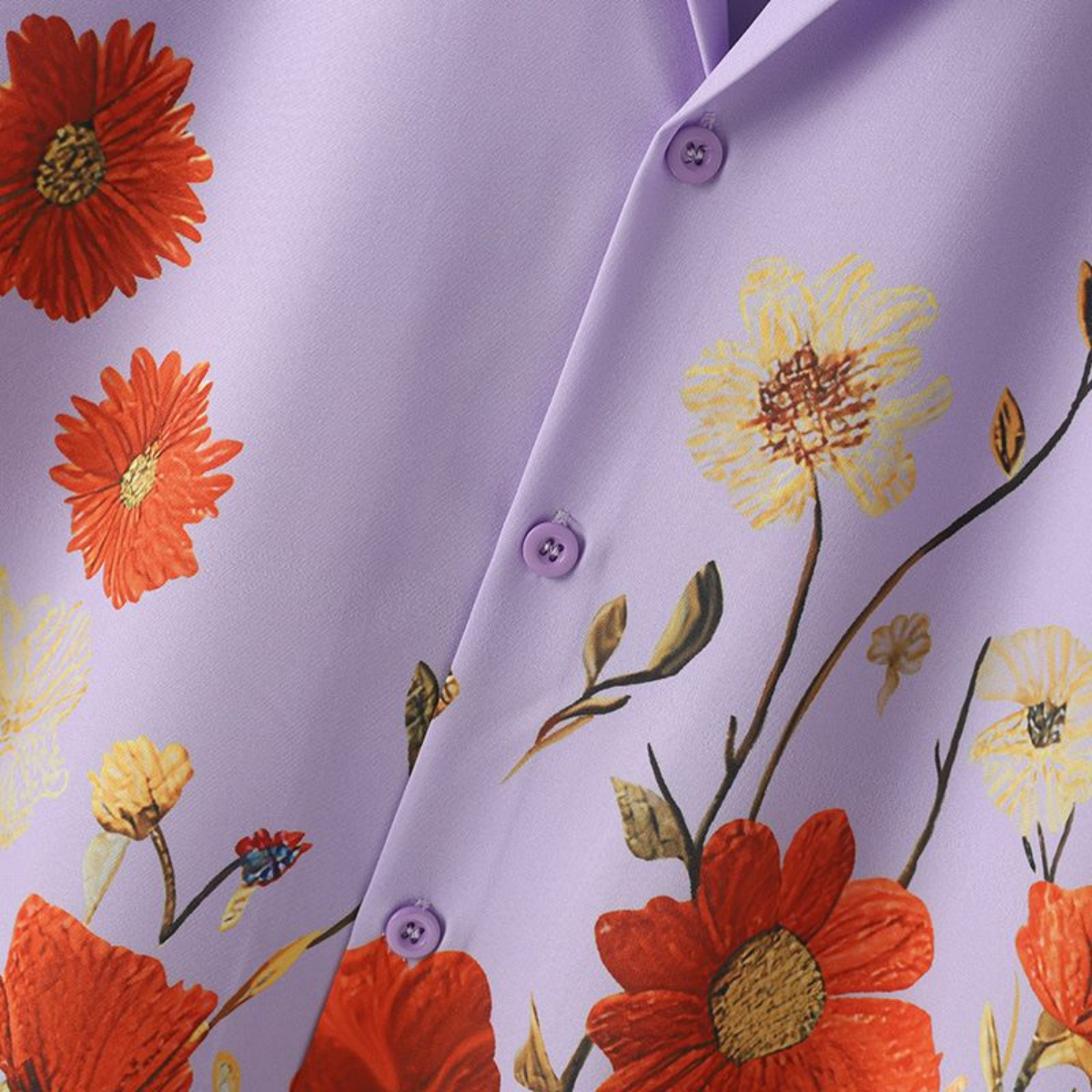 Man enjoying a summer day in a vibrant floral short sleeve button-up shirt, perfect for resort & casual wear.
