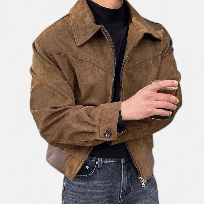 Men's vintage casual zip jacket for everyday wear. Classic style men's outerwear, perfect for a layered look.