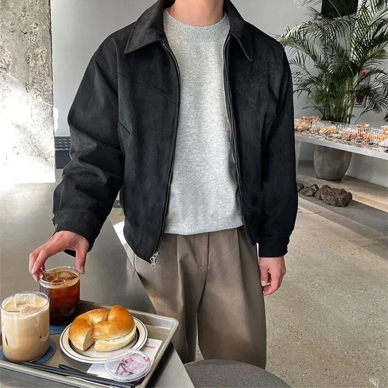 Everyday men's vintage zip jacket, casual outerwear. Timeless classic style for a comfortable layered look.
