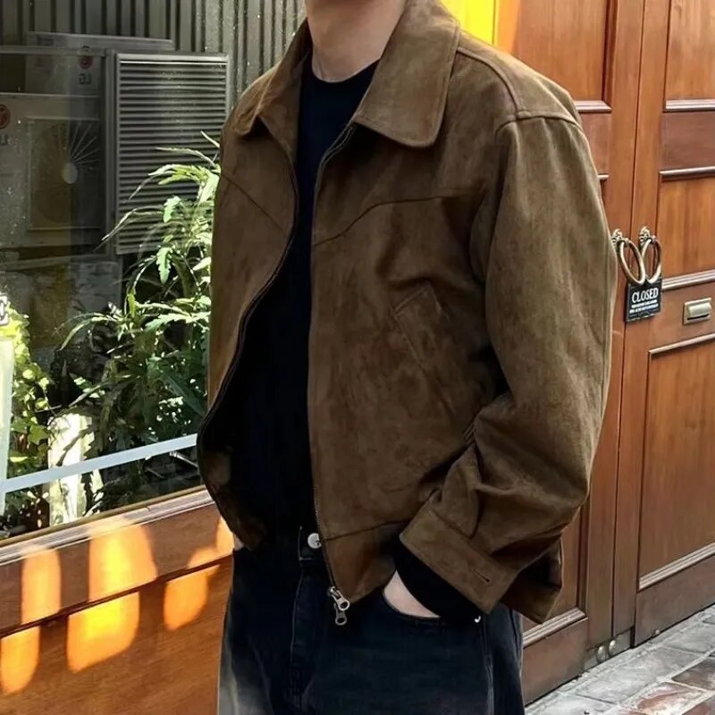 Men's full-zip vintage casual jacket. Classic stylish outerwear, perfect for everyday fashion & layering.