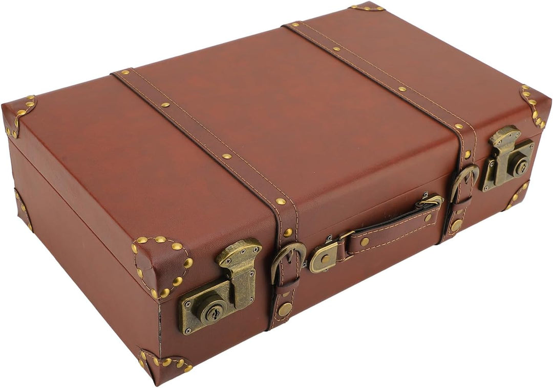 Compact men's vintage leather carry-on case in heritage brown. Ideal overnight travel bag for him.