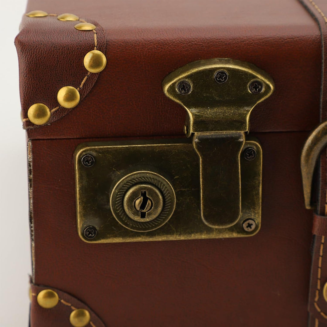 Vintage men's heritage brown leather carry-on case, ideal for overnight travel. Compact and secure.