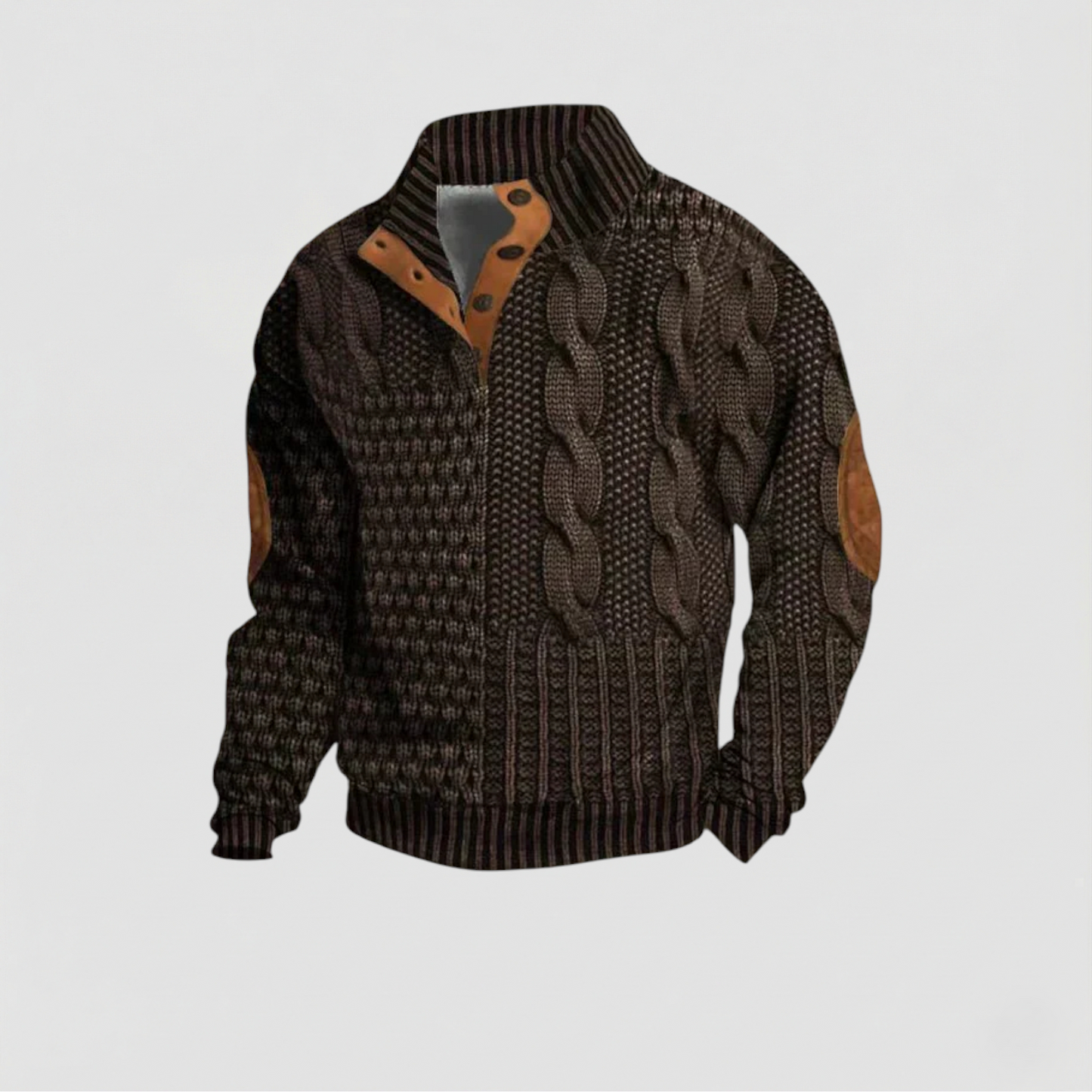 Men's vintage knit jumper, a cozy retro pullover for stylish fall & winter comfort. Warm long sleeve sweater.