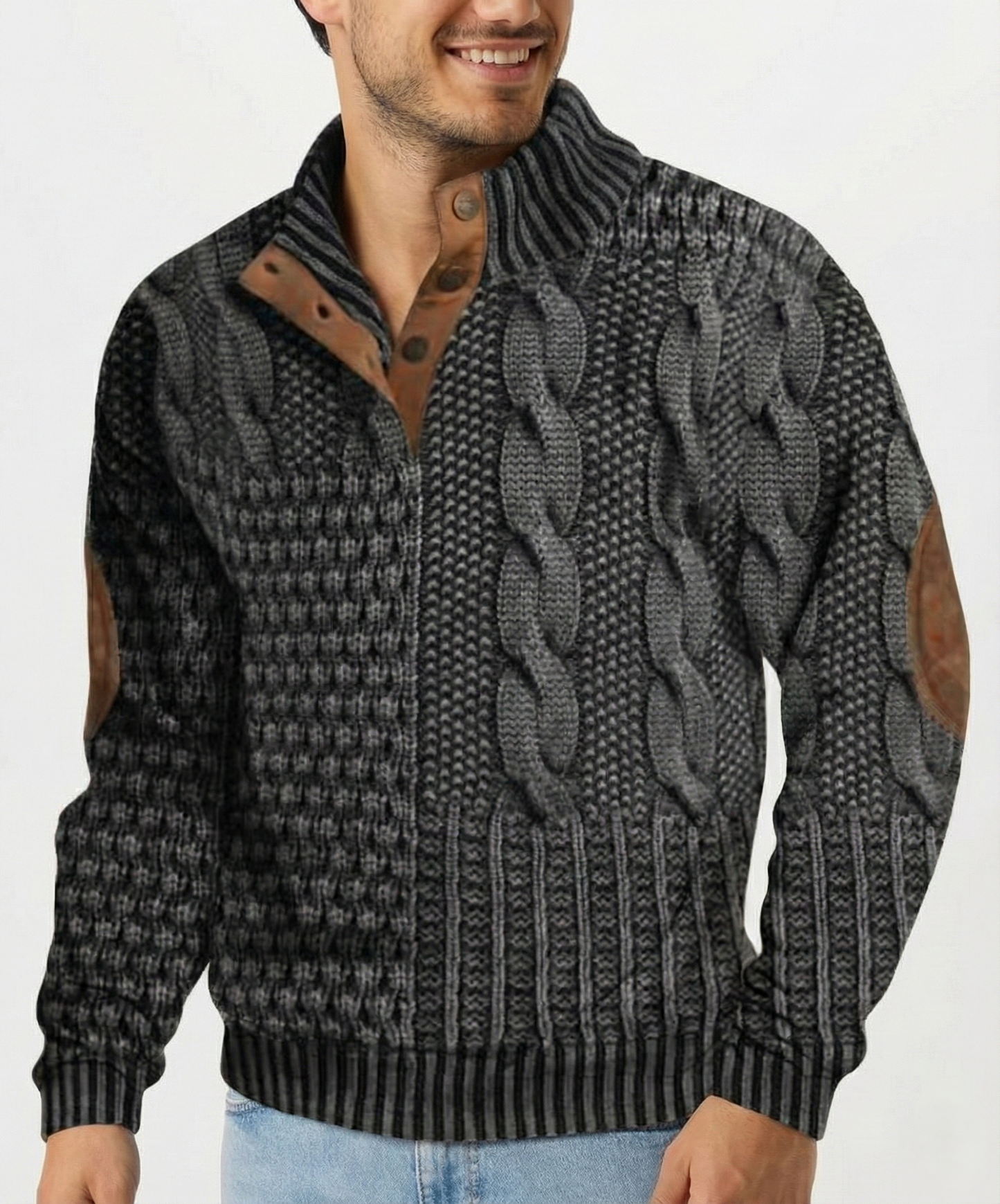 Classic men's vintage style knit jumper, perfect retro pullover for everyday casual wear in fall and winter.