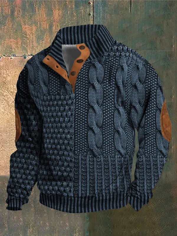 Warm long sleeve men's vintage knit jumper. This retro pullover offers ultimate comfort for fall & winter.