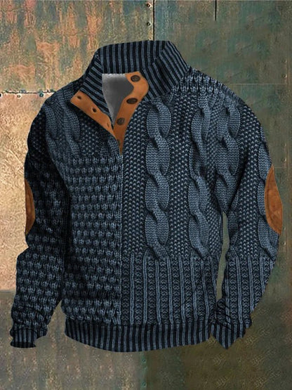 Warm long sleeve men's vintage knit jumper. This retro pullover offers ultimate comfort for fall & winter.