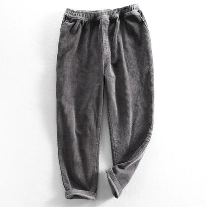Classic gray men's vintage casual pants with a comfortable, relaxed fit. Perfect for versatile everyday wear.