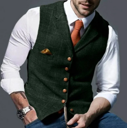 Timeless menswear vest, ideal for adding a touch of vintage charm to any formal or casual outfit.