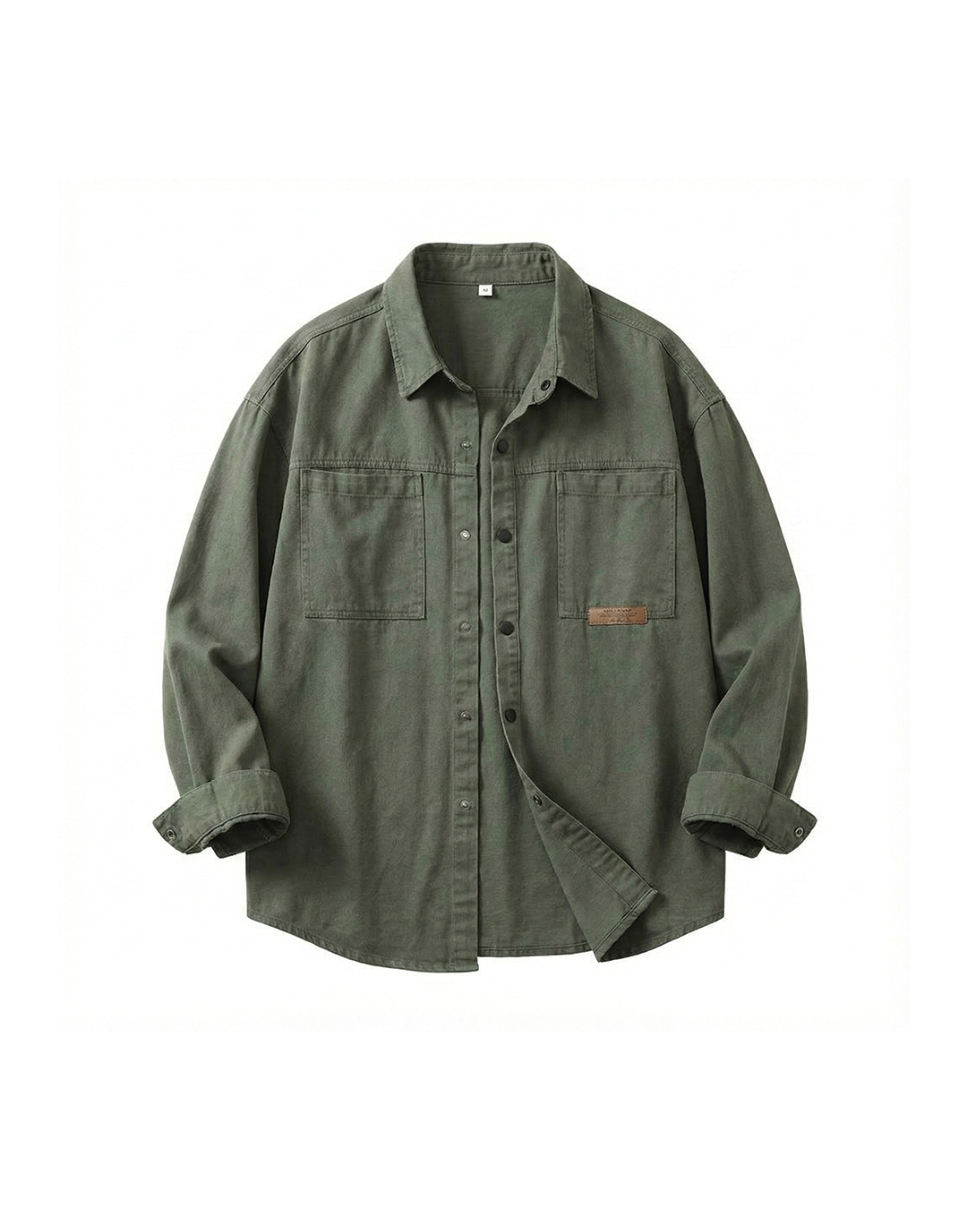 Men's vintage vibe cotton blend button-up shirt, long sleeve, perfect for casual retro fashion.