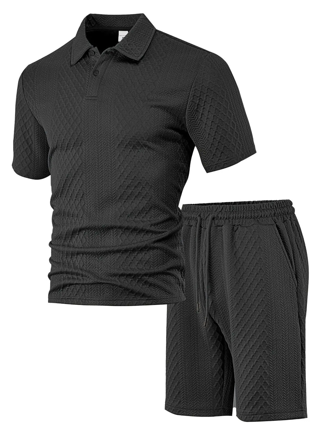 Casual men's two-piece waffle set. Ideal for summer outfits, sports & relaxed fashion.