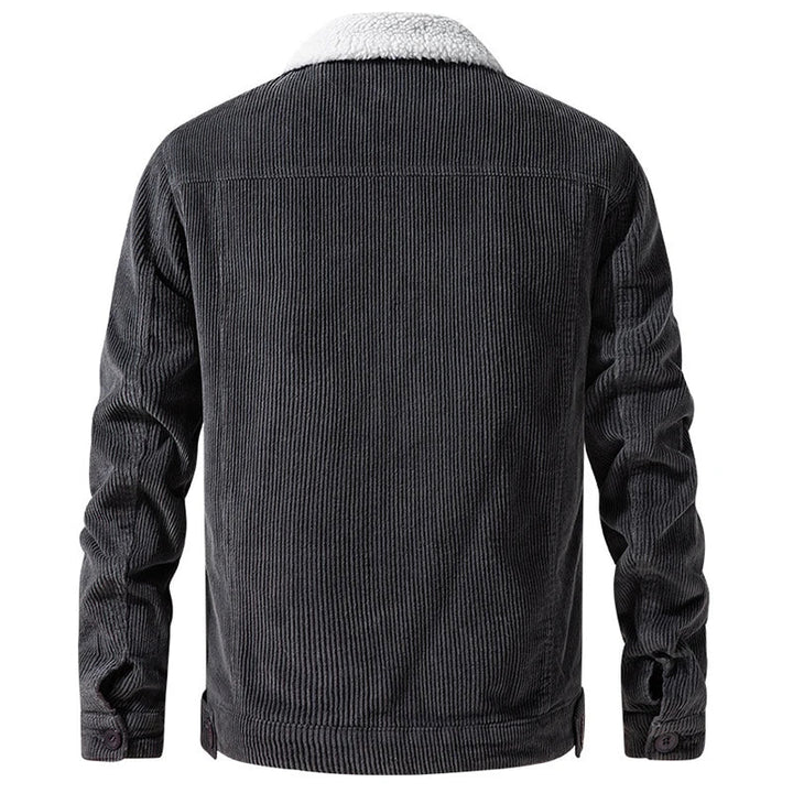 Men's warm comfort jacket, a versatile collared coat for fall & winter layering.