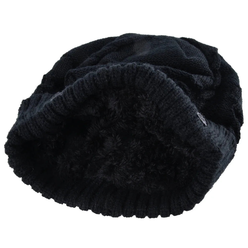 Men's warm knit skull cap with eye-catching metallic accents. Ideal beanie for cold weather & edgy fashion.