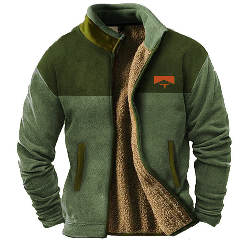 Men's warm outdoor jacket for winter adventures, providing comfort & durability in cold weather. Versatile casual outerwear.