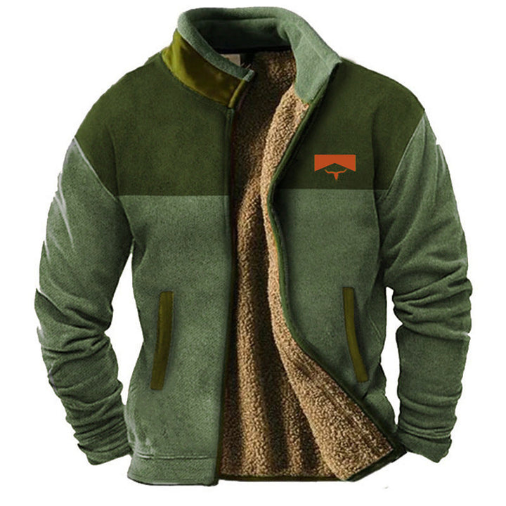 Men's warm outdoor jacket for winter adventures, providing comfort & durability in cold weather. Versatile casual outerwear.