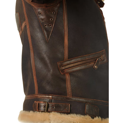 Men's classic pilot jacket, warm aviator style for winter. Stylish and comfortable outerwear, perfect for casual wear.