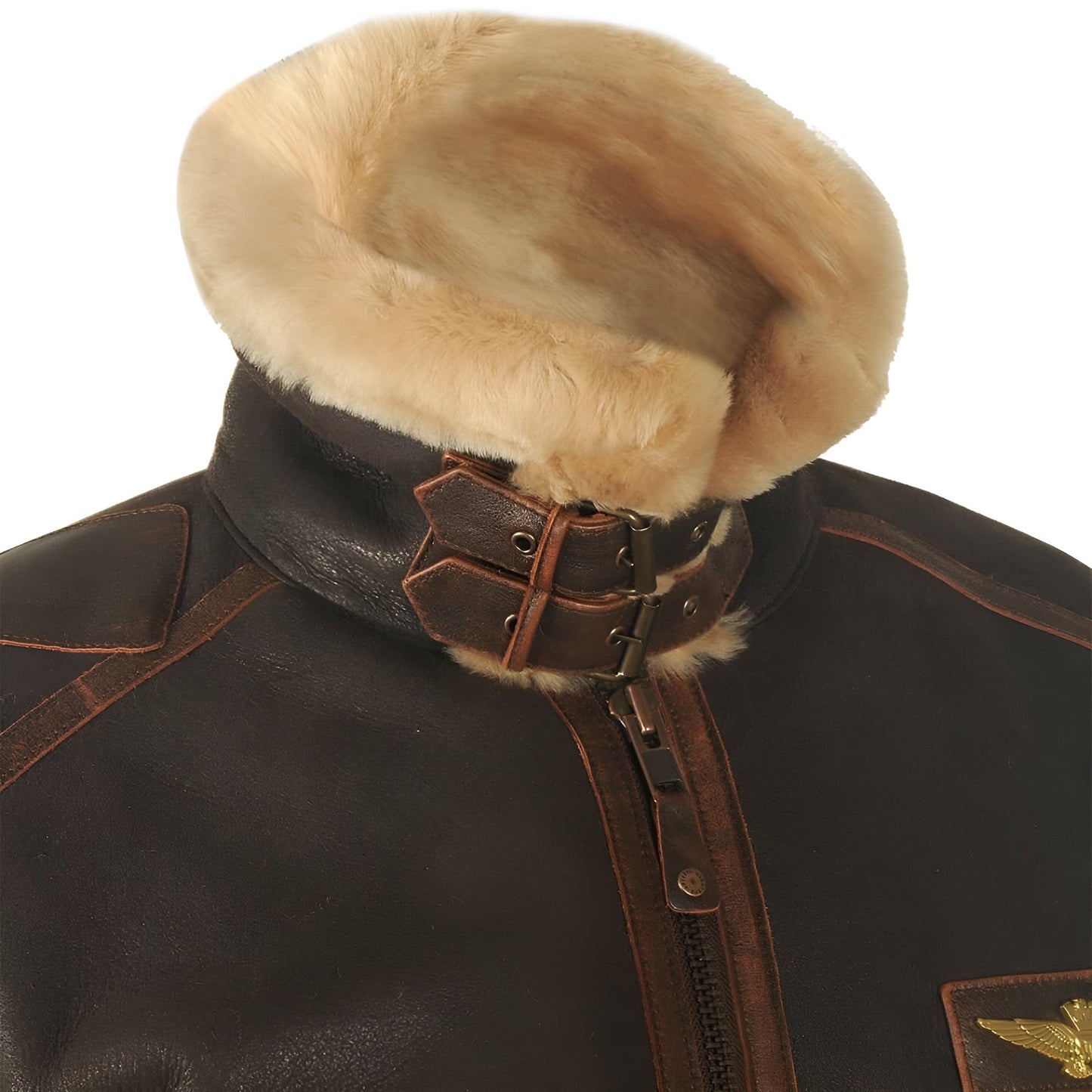 Men's warm winter pilot jacket, classic aviator style. Essential outerwear for cold weather, a stylish casual coat.