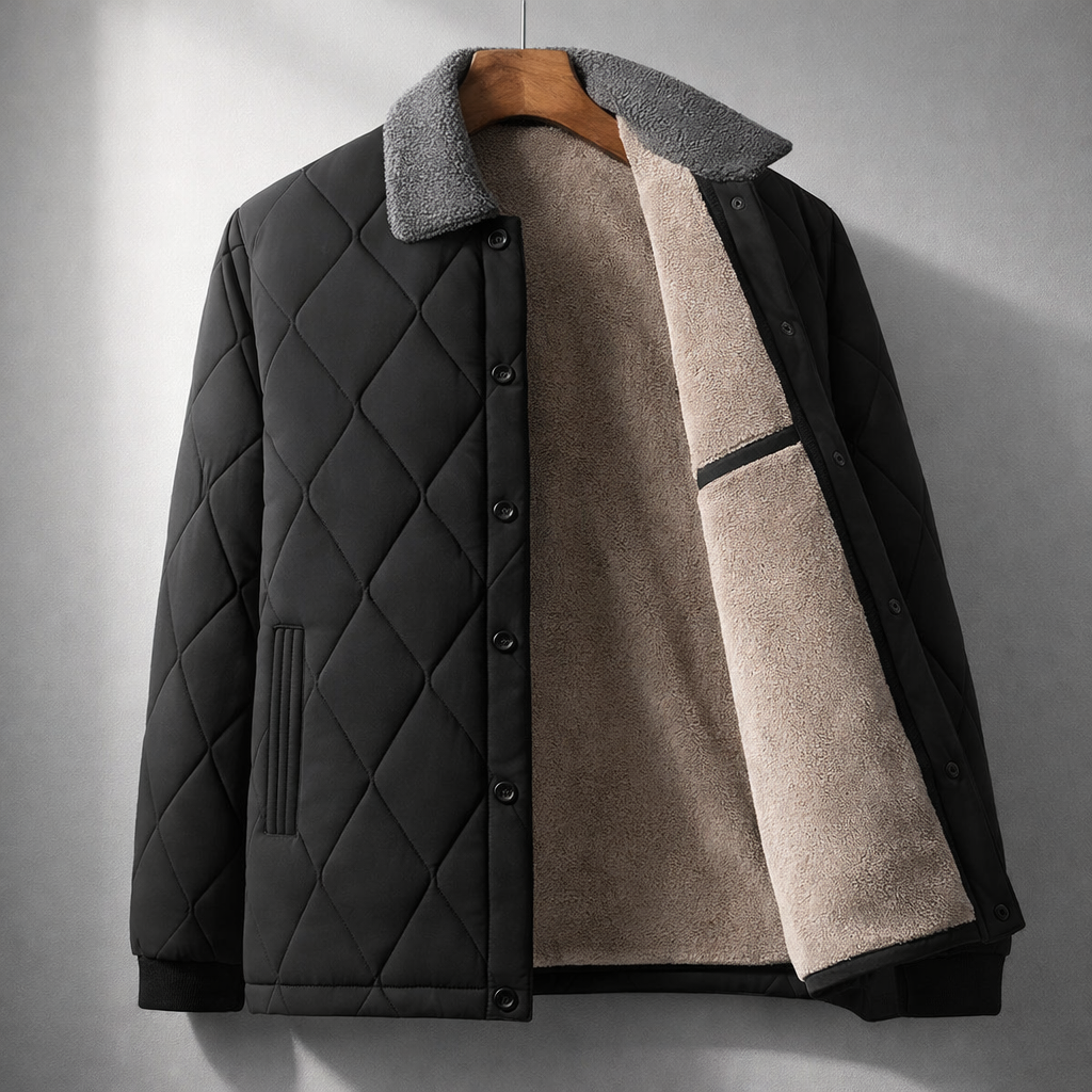 Everyday men's quilted jacket, warm and comfortable. Stylish weather-resistant outerwear for daily wear.