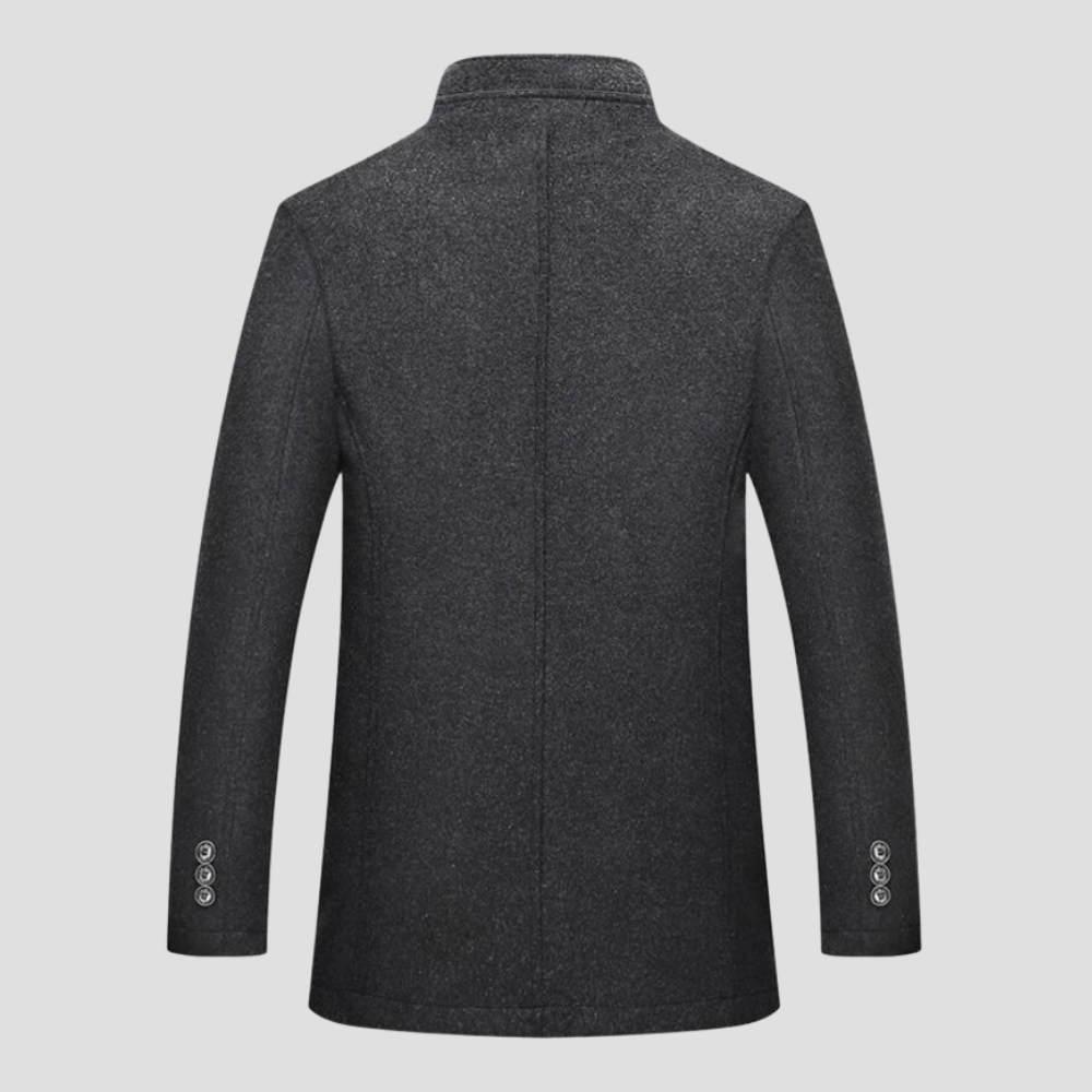 Men's fashion-forward quilted stand collar coat, offering stylish cold weather protection.