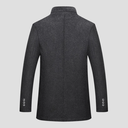 Men's fashion-forward quilted stand collar coat, offering stylish cold weather protection.