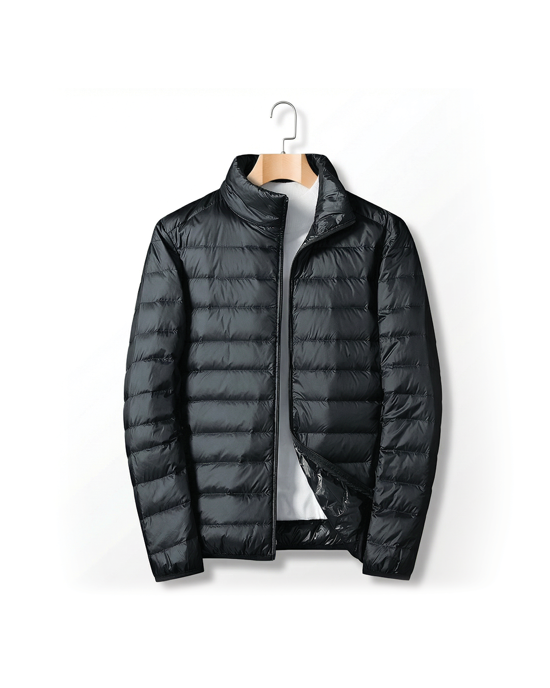 Men's warm, water-resistant insulated jacket for cold weather, ideal winter coat & outerwear.