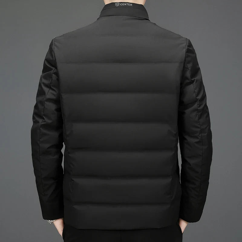 Stylish men's quilted puffer jacket, perfect for casual winter outerwear. Lightweight & warm for cold weather comfort.