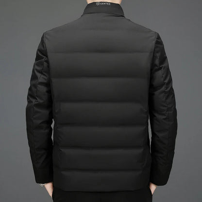 Stylish men's quilted puffer jacket, perfect for casual winter outerwear. Lightweight & warm for cold weather comfort.