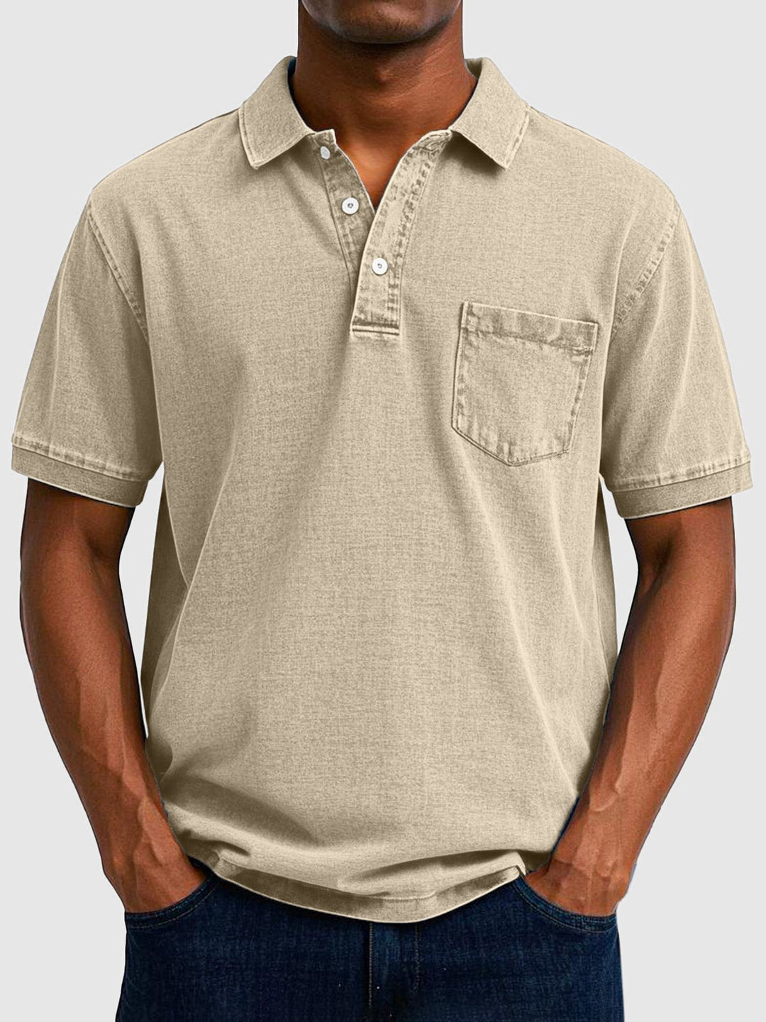 Effortlessly stylish men's casual polo top, designed for ultimate comfort and a relaxed summer vibe.